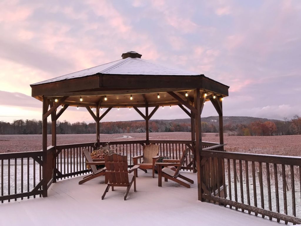winter gazebo Stever Hill Vineyards